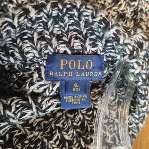 Polo by Ralph Lauren Black and White Marled Cowl Sweater